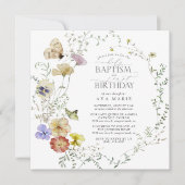 ワイルドフラワー春サマーバプテスマ1st誕生日 招待状 (正面)