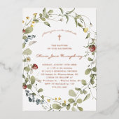 ワイルドフラワー春サマーフローラバプテスマ 箔招待状 (正面)