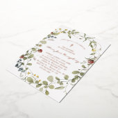 ワイルドフラワー春サマーフローラバプテスマ 箔招待状 (回転した状態)