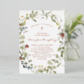 ワイルドフラワー春サマーフローラバプテスマ 箔招待状 (立ち正面)