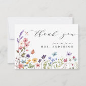 ワイルドフラワー春サマーブライダルシャワーサンキュー サンキューカード (正面)