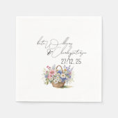 ワイルドフラワー春サマー秋の結婚式 スタンダードカクテルナプキン (正面)