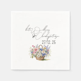 ワイルドフラワー春サマー秋の結婚式 スタンダードカクテルナプキン