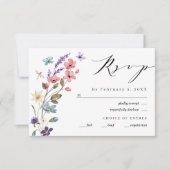 ワイルドフラワー春サマー結婚フローラ 出欠カード (正面)