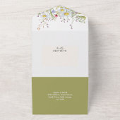 ワイルドフラワー春デリケートな結婚式の招待&RSVP オールインワン招待状 (外側)