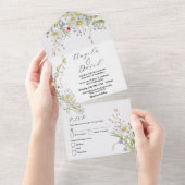 ワイルドフラワー春デリケートな結婚式の招待&RSVP オールインワン招待状 (貼ってはがせる)