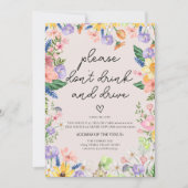 ワイルドフラワー春ドリンクとドライブの看板カード 招待状 (正面)