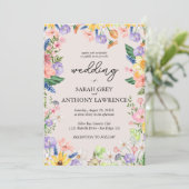 ワイルドフラワー春フォト結婚式招待状 招待状 (スタンド正面)