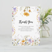 ワイルドフラワー春フローラありがとうベビーシャワー サンキューカード (スタンド正面)