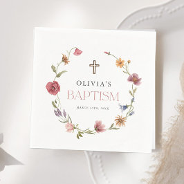 ワイルドフラワー春フローラガールバプテスマパーティー スタンダードカクテルナプキン