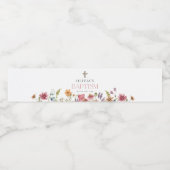 ワイルドフラワー春フローラガールバプテスマパーティー ペットボトルラベル (シングルラベル)