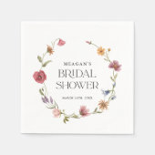 ワイルドフラワー春フローラブライダルシャワー スタンダードカクテルナプキン (正面)