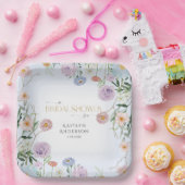 ワイルドフラワー春フローラブルーnピンクブライダルシャワー ペーパープレート (パーティー)