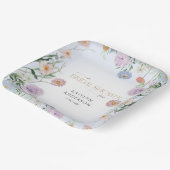 ワイルドフラワー春フローラブルーnピンクブライダルシャワー ペーパープレート (傾斜あり)