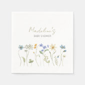 ワイルドフラワー春フローラベビーシャワー スタンダードカクテルナプキン (正面)