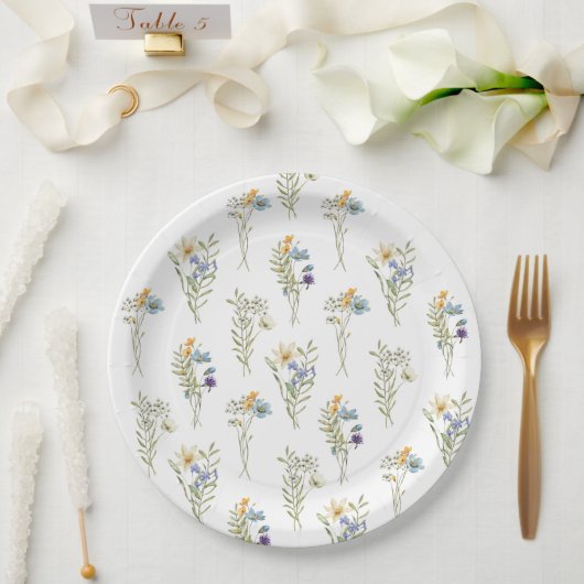 ワイルドフラワー春フローラベビーシャワー ペーパープレート (ウェディング)