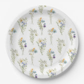 ワイルドフラワー春フローラベビーシャワー ペーパープレート (正面)