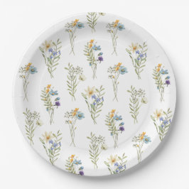 ワイルドフラワー春フローラベビーシャワー ペーパープレート