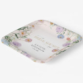 ワイルドフラワー春フローラ赤面ピンクブライダルシャワー ペーパープレート (傾斜あり)