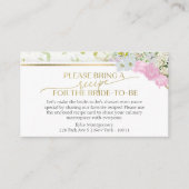 ワイルドフラワー春ブライダルシャワーレシピ要求 エンクロージャーカード (正面)