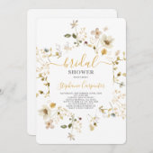 ワイルドフラワー春ブライダルシャワー招待 招待状 (正面/裏面)