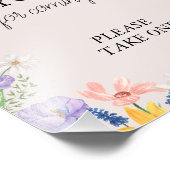 ワイルドフラワー春ベビーシャワーの好意サイン フォトプリント            (角)