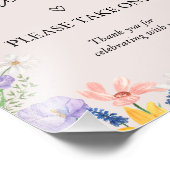 ワイルドフラワー春ベビーシャワーの好意サイン フォトプリント (角)