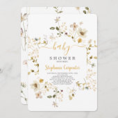 ワイルドフラワー春ベビーシャワーガール招待状 招待状 (正面/裏面)