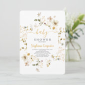 ワイルドフラワー春ベビーシャワーガール招待状 招待状 (スタンド正面)
