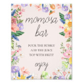ワイルドフラワー春ベビーシャワーモモモザバーサイン フォトプリント (正面)
