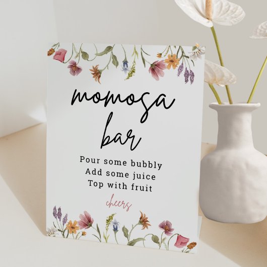 ワイルドフラワー春ベビーシャワー桃佐バーサイン 台座サイン