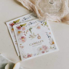 ワイルドフラワー春ベビーシャワー スタンダードカクテルナプキン