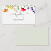 ワイルドフラワー春ベビーブライダルシャワーレジストリ エンクロージャーカード (正面/裏面)