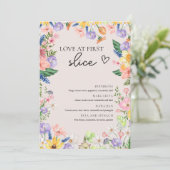 ワイルドフラワー春ラブアットファーストスライスピザカード 招待状 (スタンド正面)