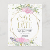 ワイルドフラワー春予算結婚式の日付を保存 (正面)