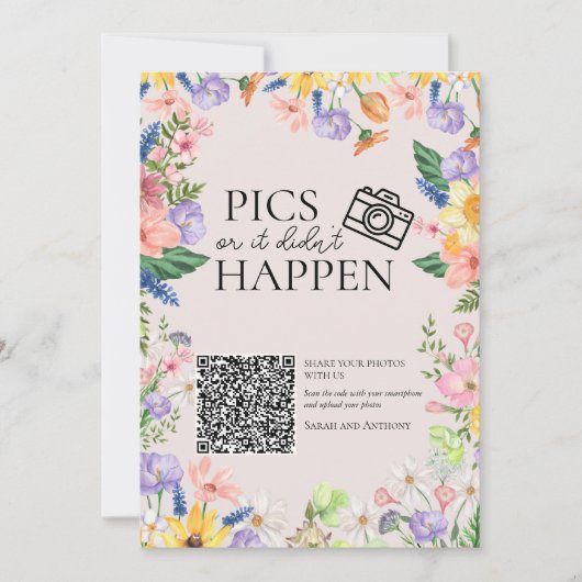 ワイルドフラワー春写真またはカードが発生しなかった 招待状 (正面)