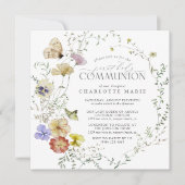 ワイルドフラワー春夏の最初の聖餐式 招待状 (正面)
