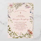 ワイルドフラワー春夏フローラバプテスマ  箔招待状 (正面)