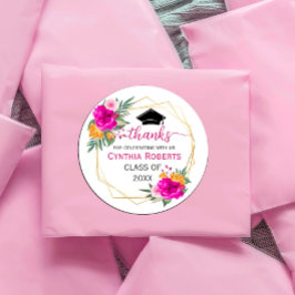 ワイルドフラワー春感謝してい卒業 ラウンドシール