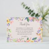 ワイルドフラワー春水彩赤ちゃんシャワーありがとう サンキューカード (スタンド正面)