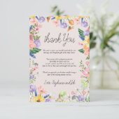 ワイルドフラワー春水彩赤ちゃんシャワーありがとう サンキューカード (スタンド正面)