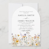 ワイルドフラワー春結婚写真 招待状 (正面)