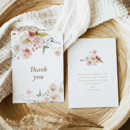 ワイルドフラワー春誕生日サンキューカード サンキューカード