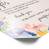 ワイルドフラワー春赤ちゃんシャワーカードとギフトサイン フォトプリント            (角)