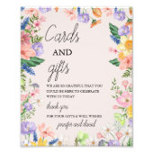 ワイルドフラワー春赤ちゃんシャワーカードとギフトサイン フォトプリント            (正面)