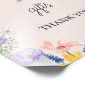 ワイルドフラワー春赤ちゃんシャワーカードとギフトサイン フォトプリント (角)