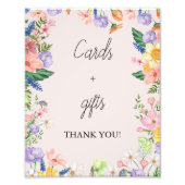 ワイルドフラワー春赤ちゃんシャワーカードとギフトサイン フォトプリント (正面)