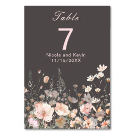 ワイルドフラワー春赤面ピンク結婚フローラ テーブルナンバー