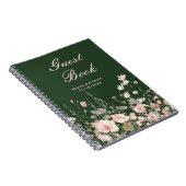 ワイルドフラワー春赤面ピンク結婚フローラ ノートブック (右側)