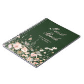 ワイルドフラワー春赤面ピンク結婚フローラ ノートブック (左側)